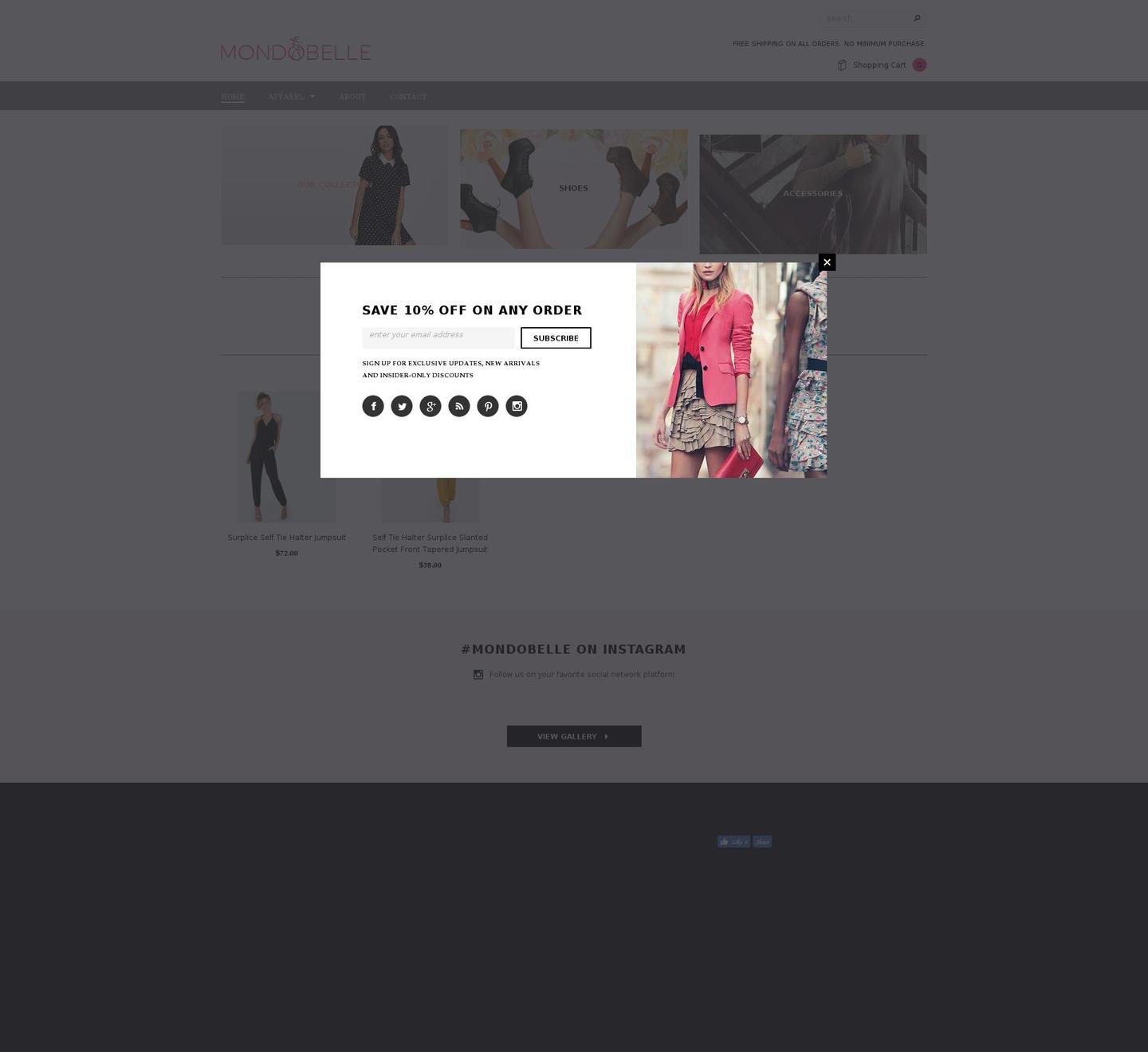 mondobelle.com — Shopify storefront screenshot