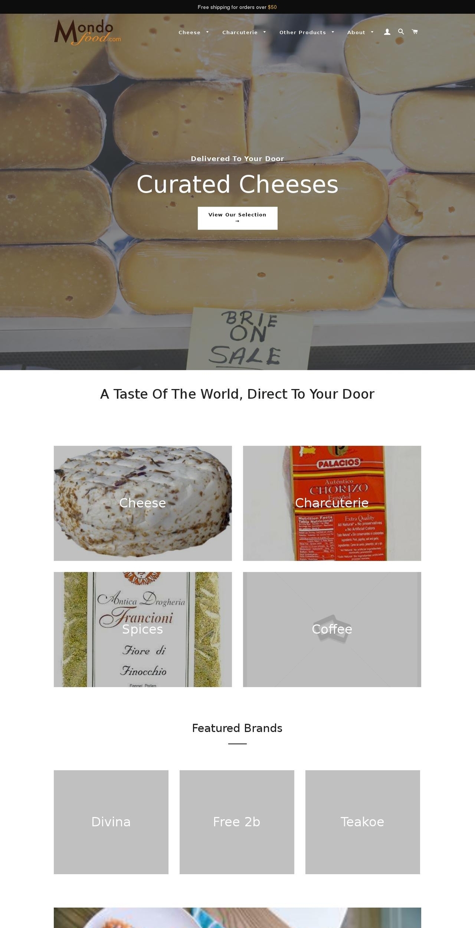 mondofood.net shopify website screenshot