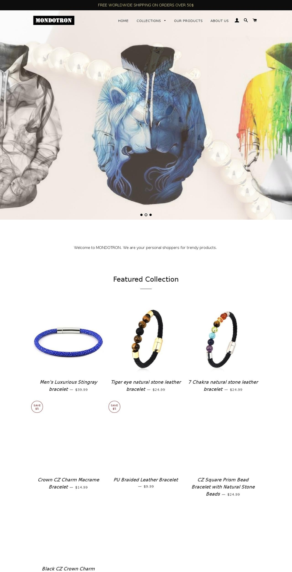 mondotron.com — Shopify storefront screenshot