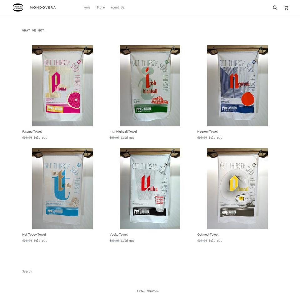 mondovera.com shopify website screenshot