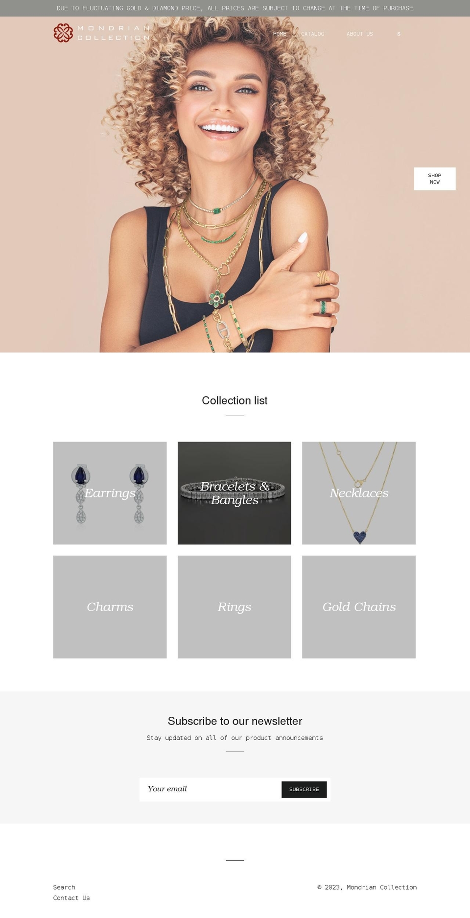 mondriancollection.com shopify website screenshot
