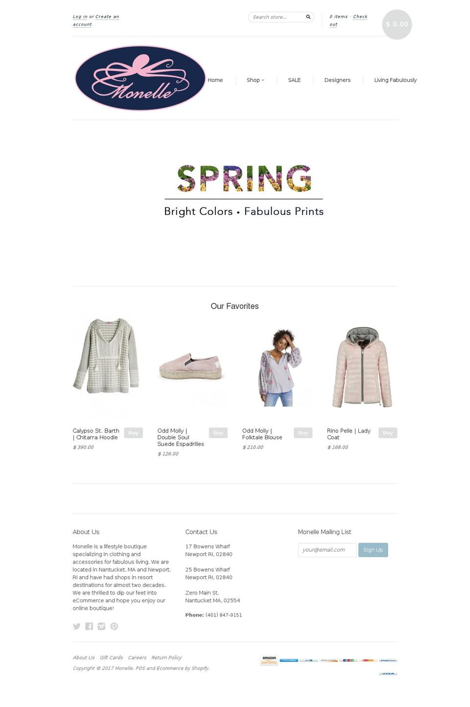 monelle.com shopify website screenshot