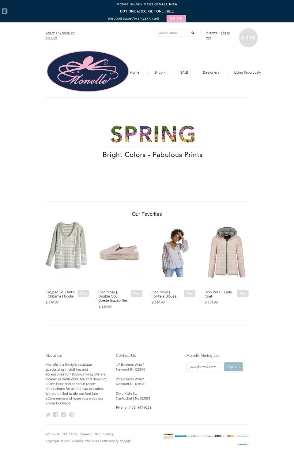 monelle.net shopify website screenshot