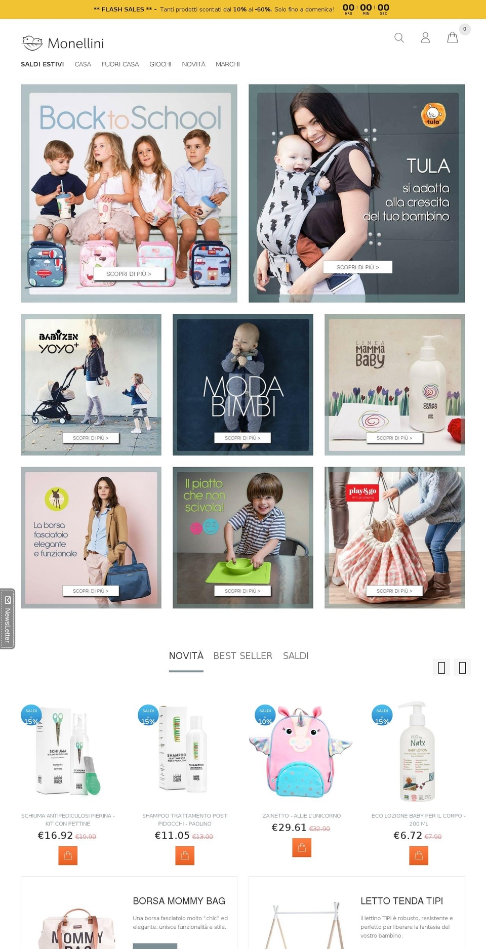 monellini.it shopify website screenshot