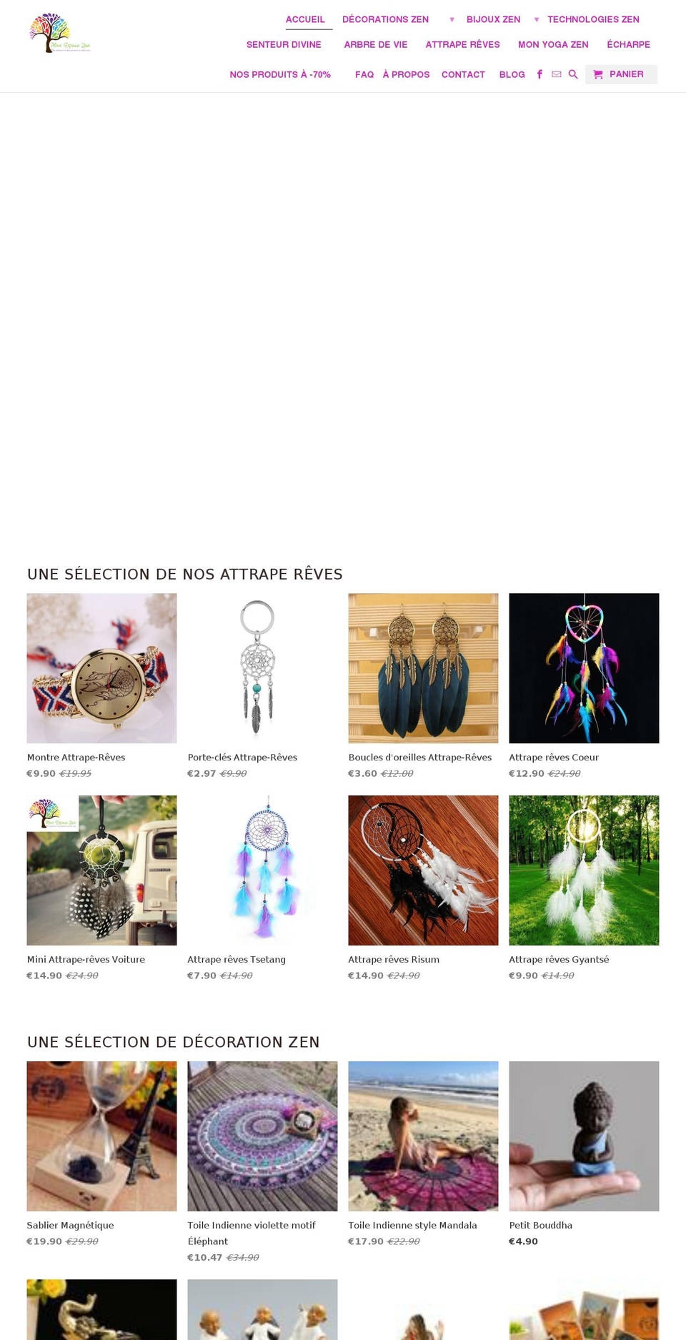 monespacezen.com — Shopify storefront screenshot