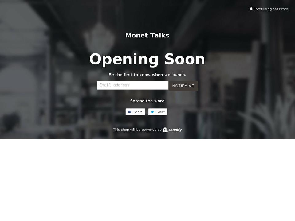 monet-talks.com — Shopify storefront screenshot