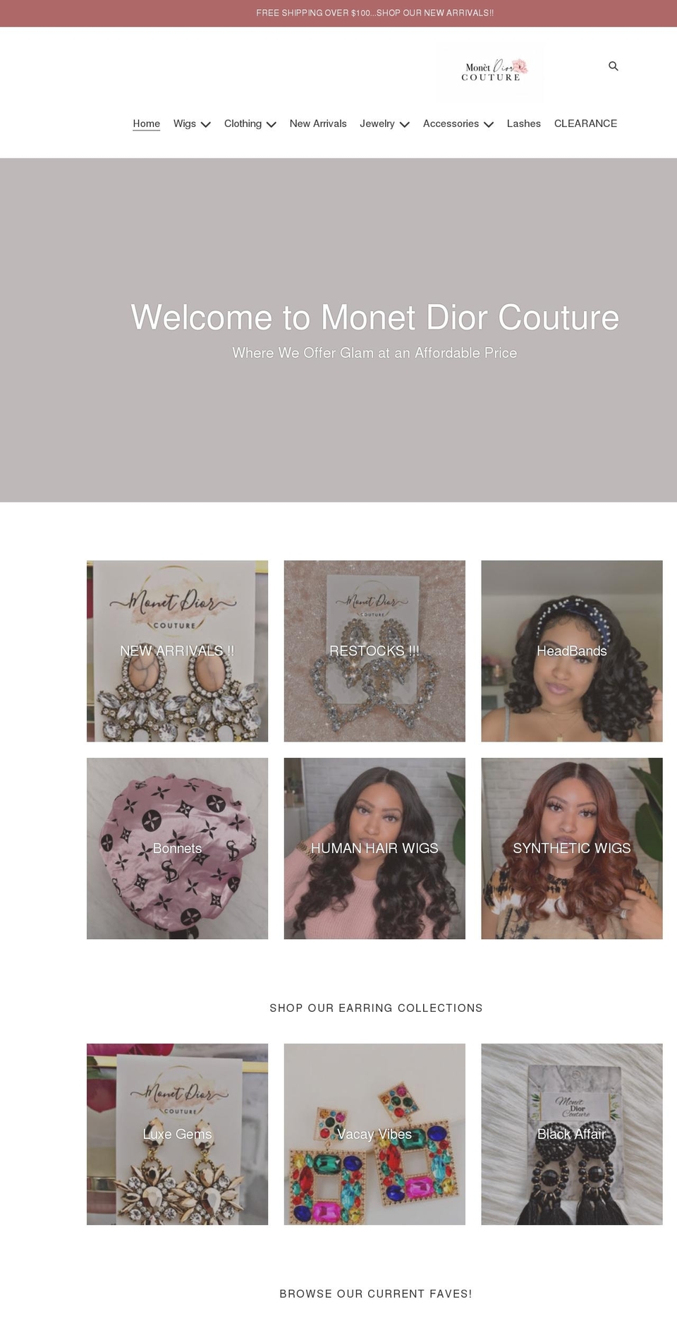 monetdiorcouture.com shopify website screenshot