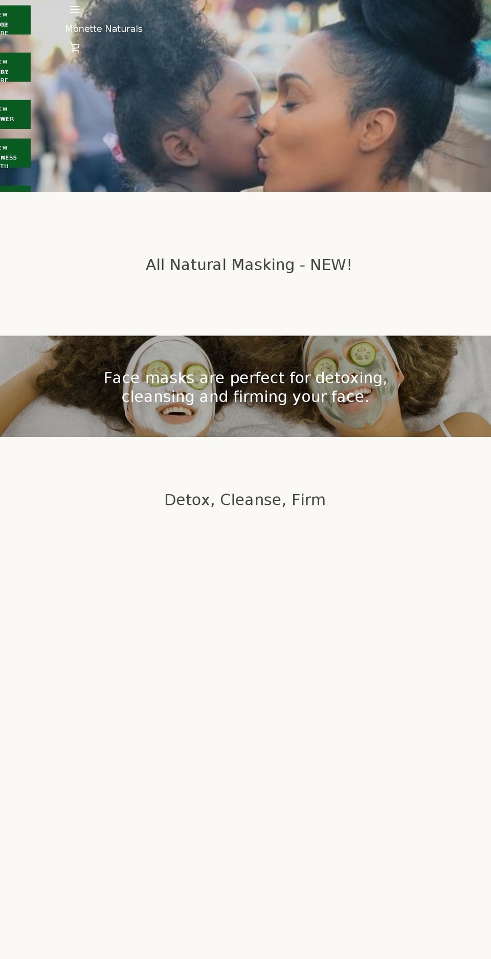 monettenaturalsskincare.com — Shopify storefront screenshot