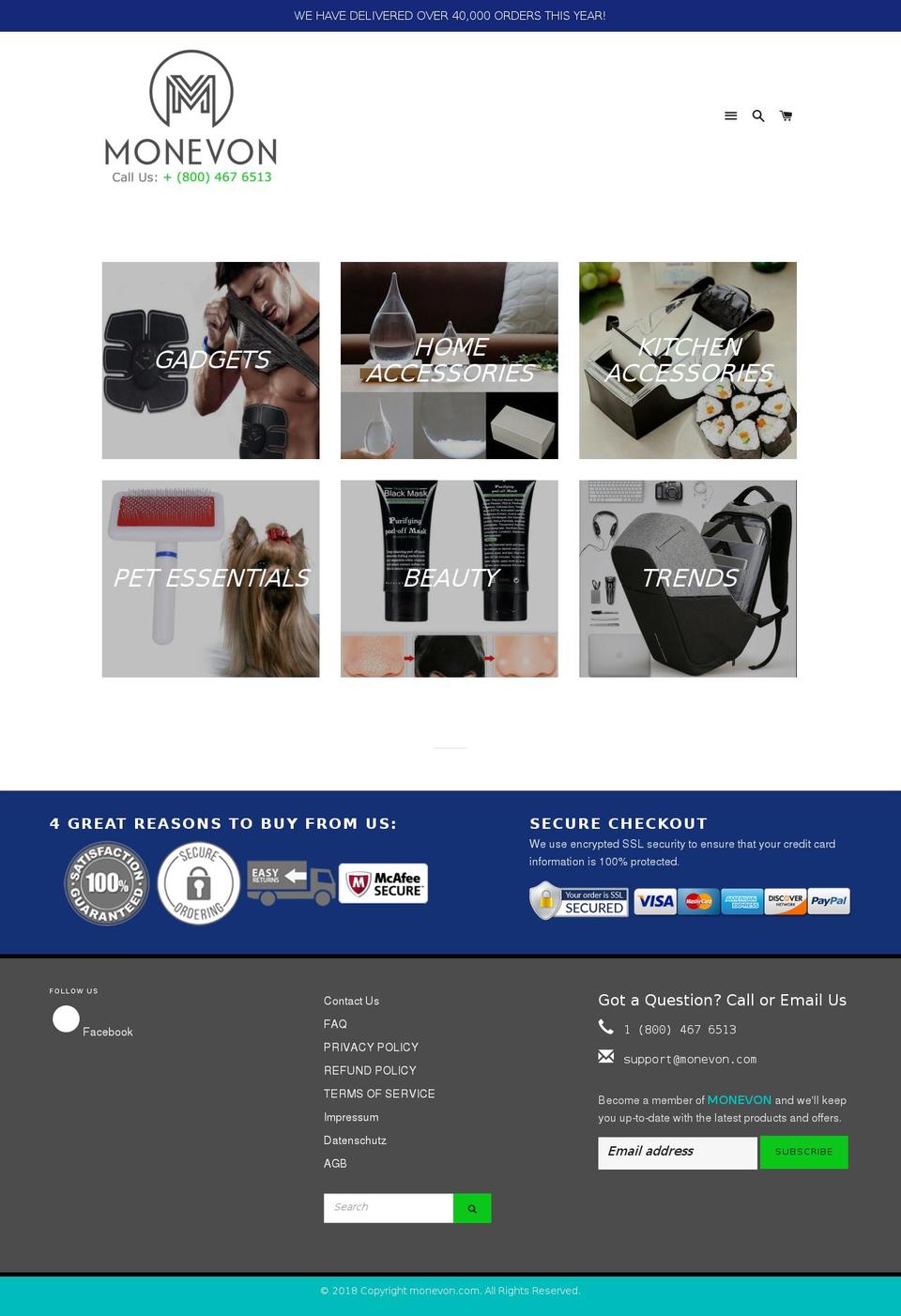 monevon.com — Shopify storefront screenshot