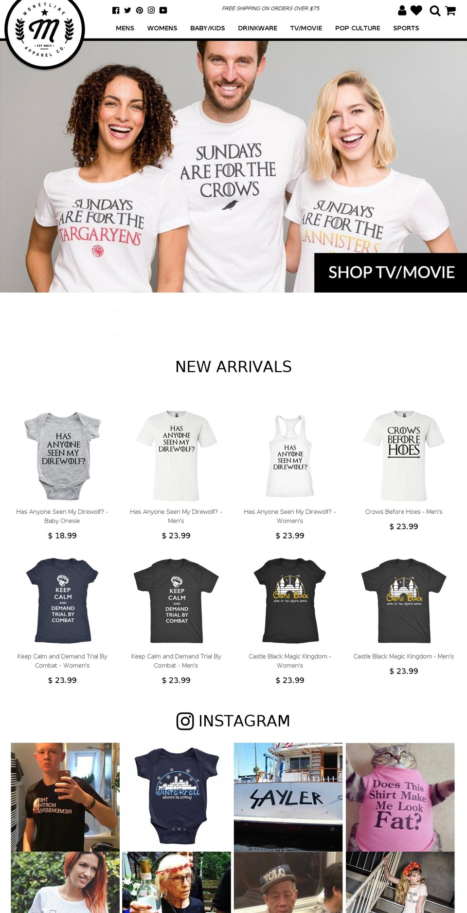 moneylinetees.com shopify website screenshot