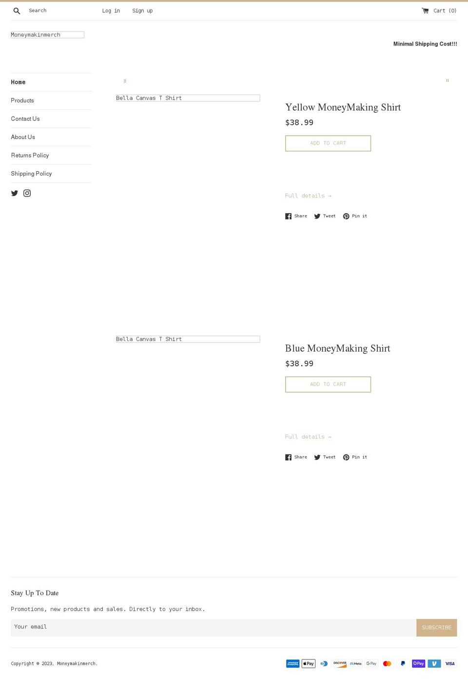 moneymakinmerch.com shopify website screenshot