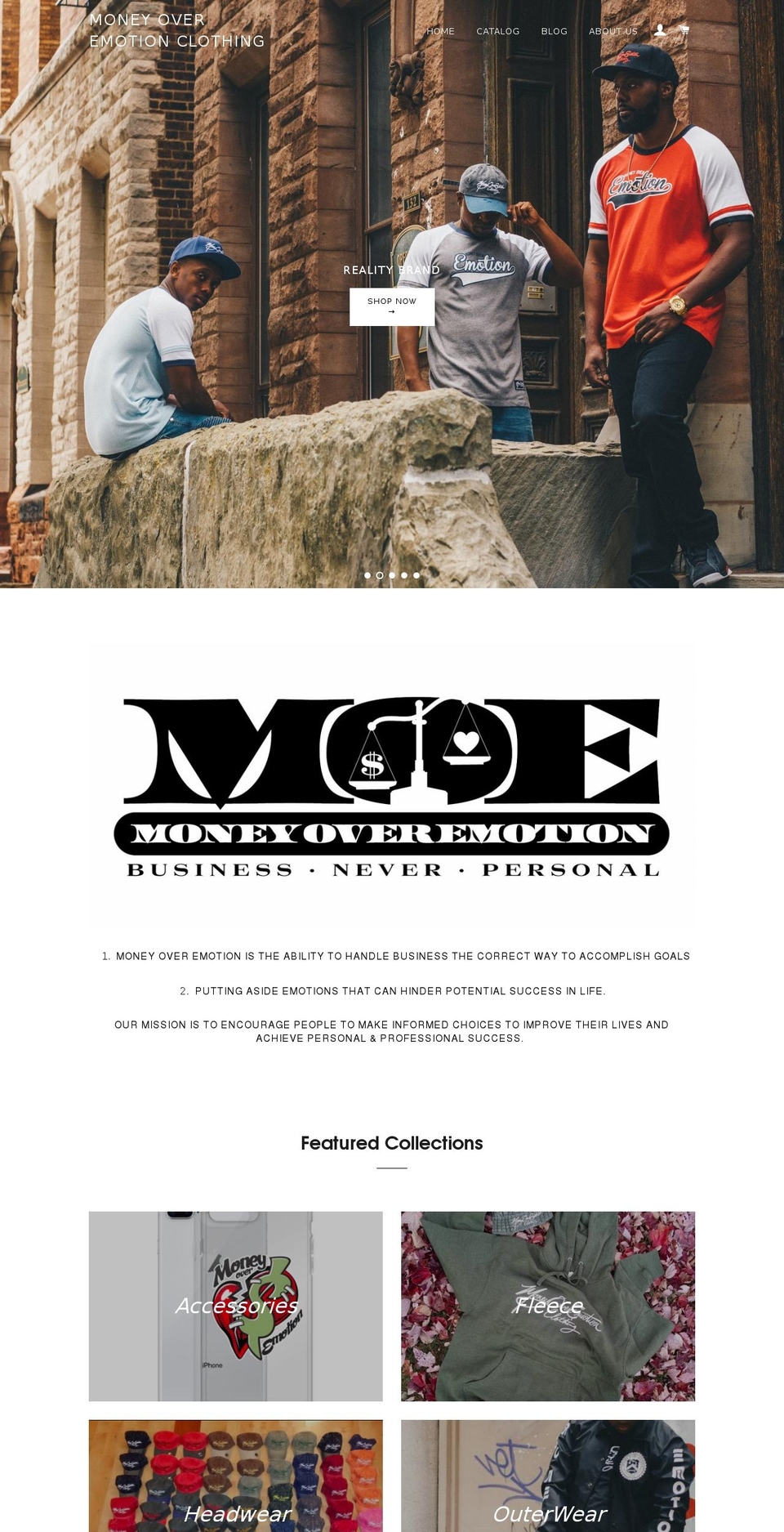 moneyoveremotion.com shopify website screenshot