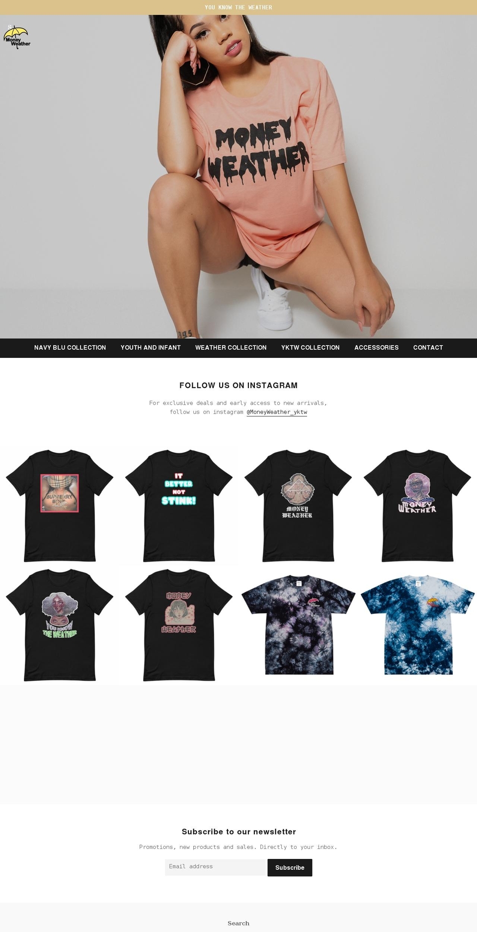 moneyweatherstore.com — Shopify storefront screenshot