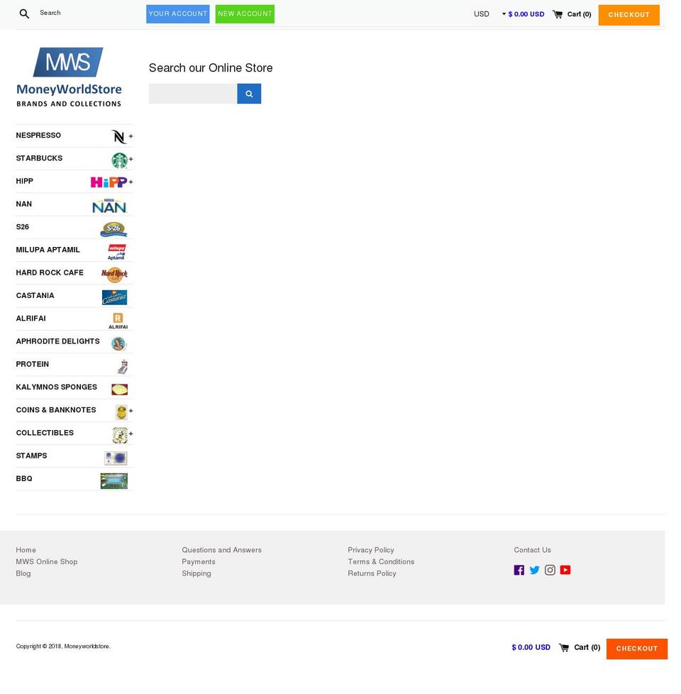 moneyworldstore.com shopify website screenshot