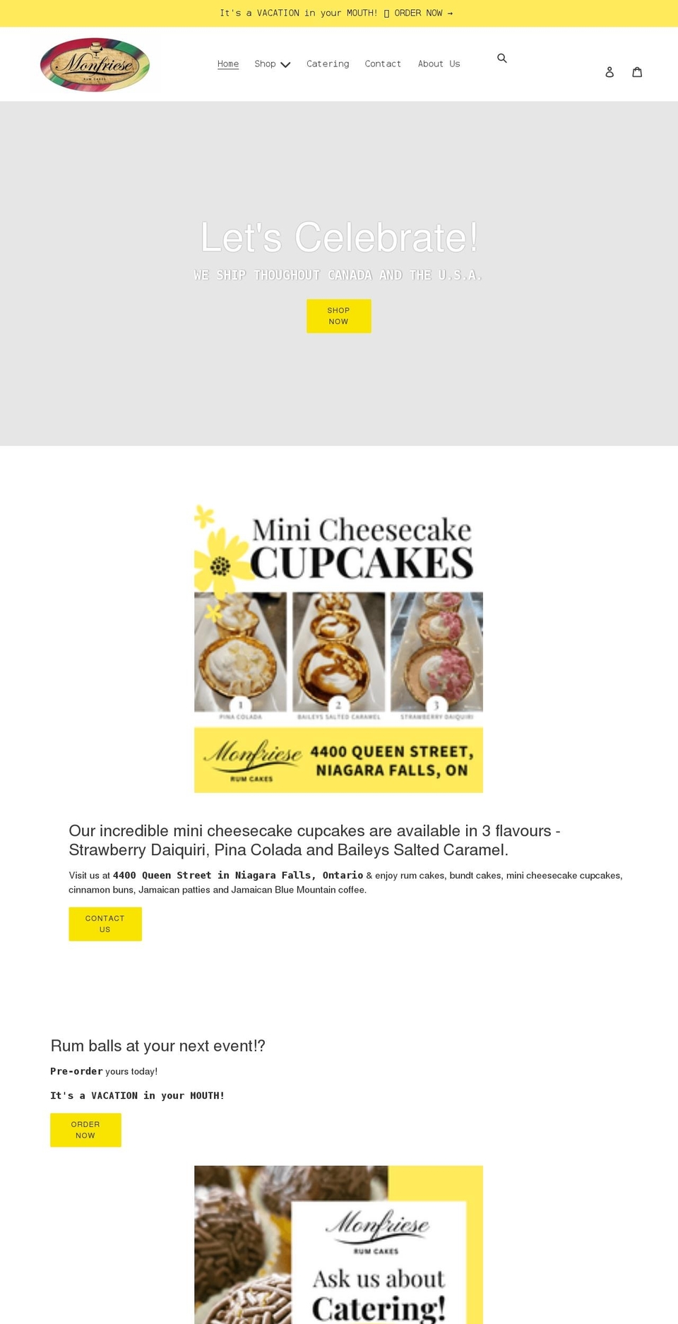 monfrieserumcakes.com shopify website screenshot