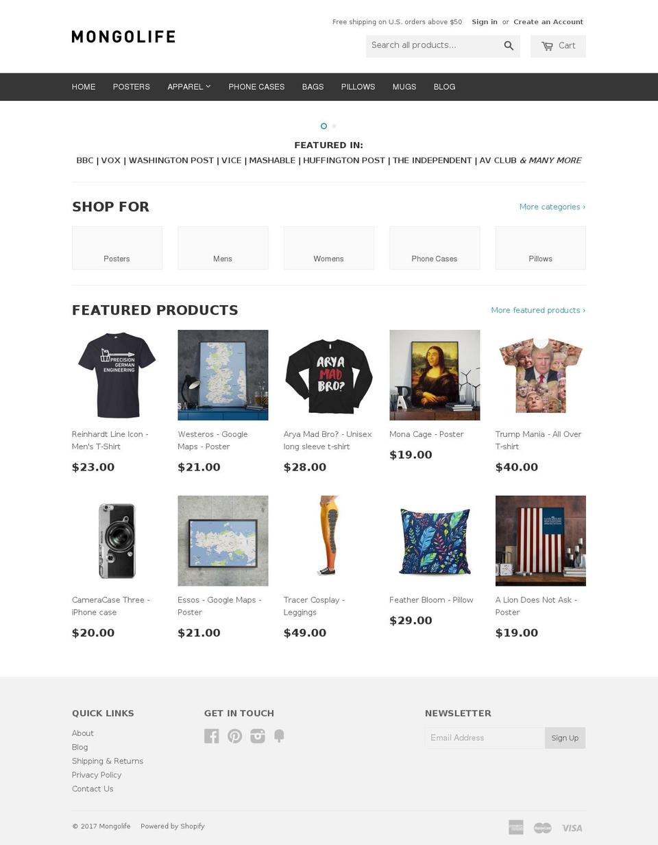 mongolife.com shopify website screenshot