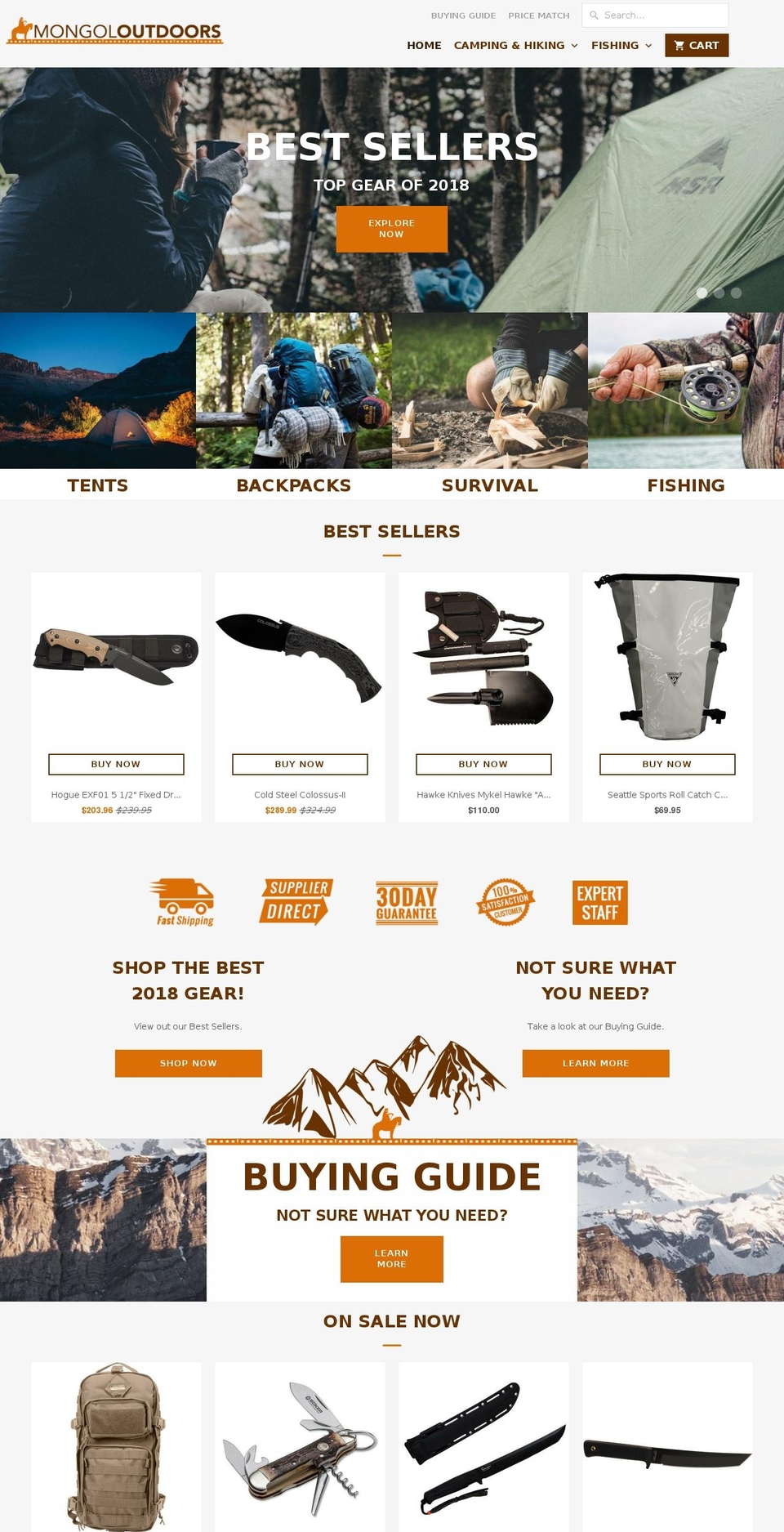 Premium Design Shopify theme site example mongoloutdoors.com