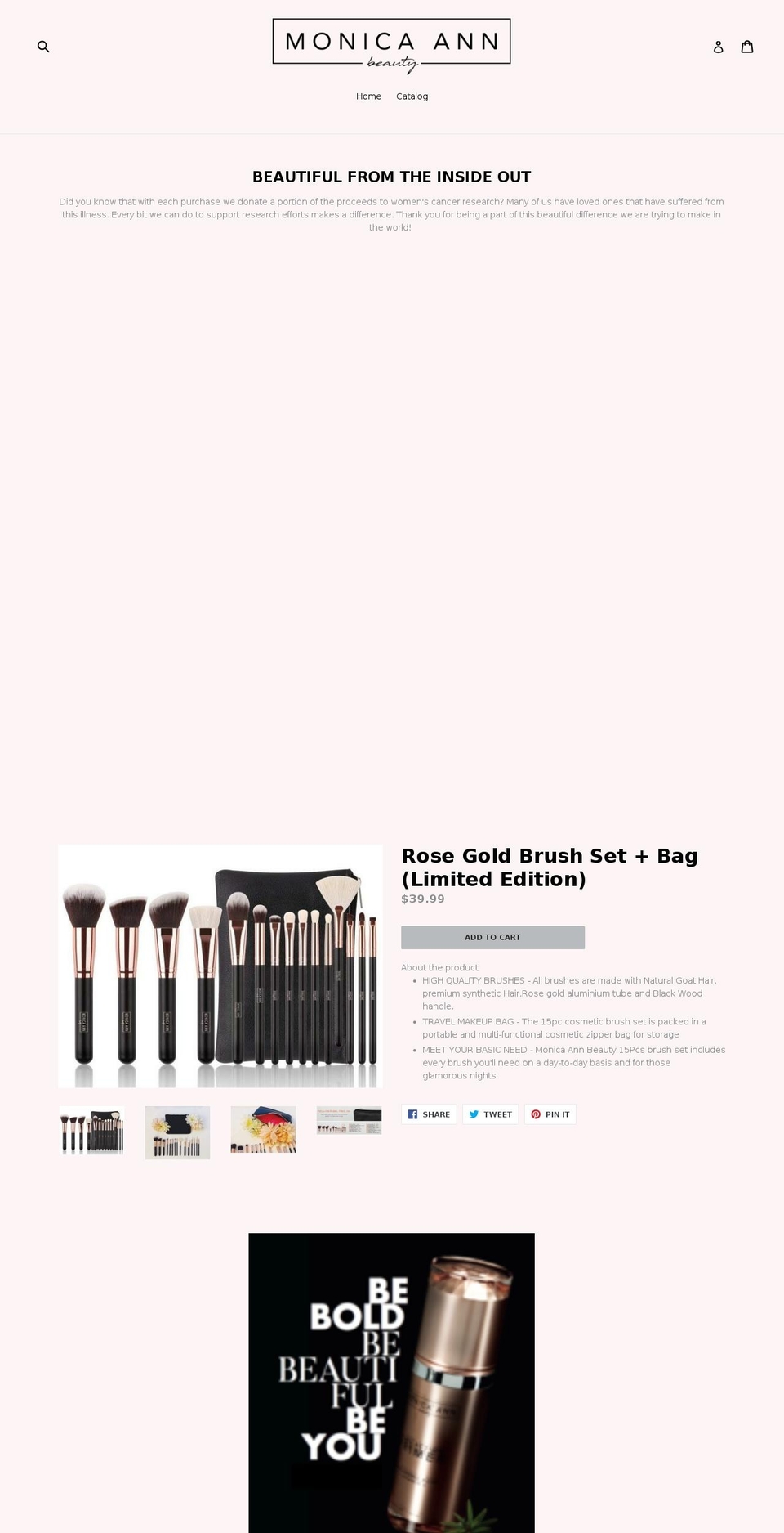 monicaannbeauty.com — Shopify storefront screenshot