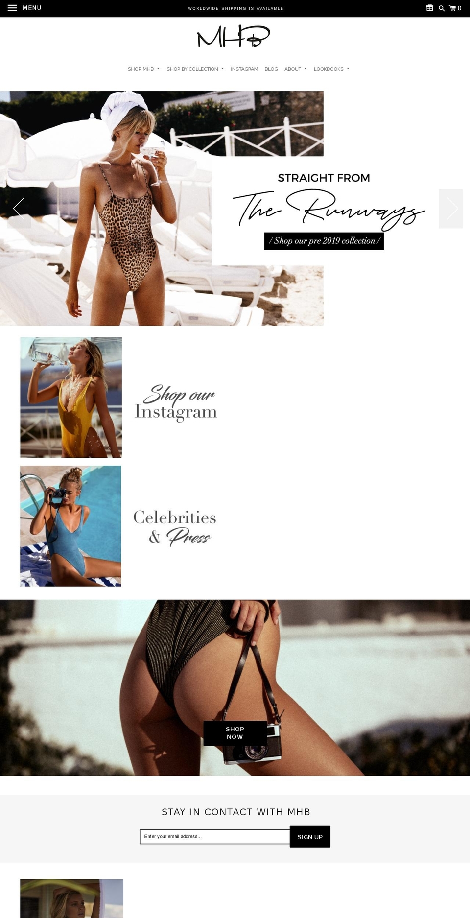 monicahansenbeachwear.info shopify website screenshot