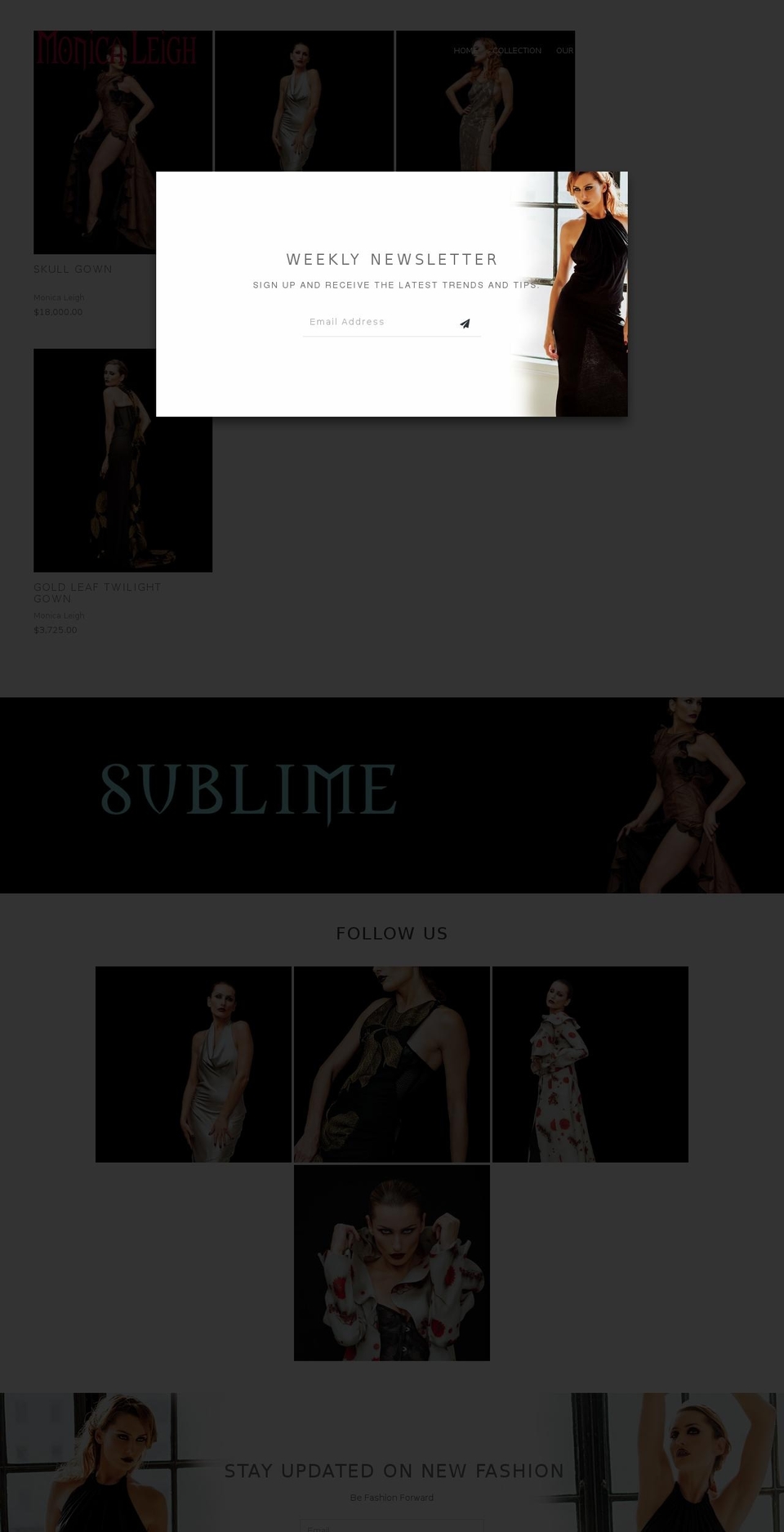 monicaleigh.com — Shopify storefront screenshot