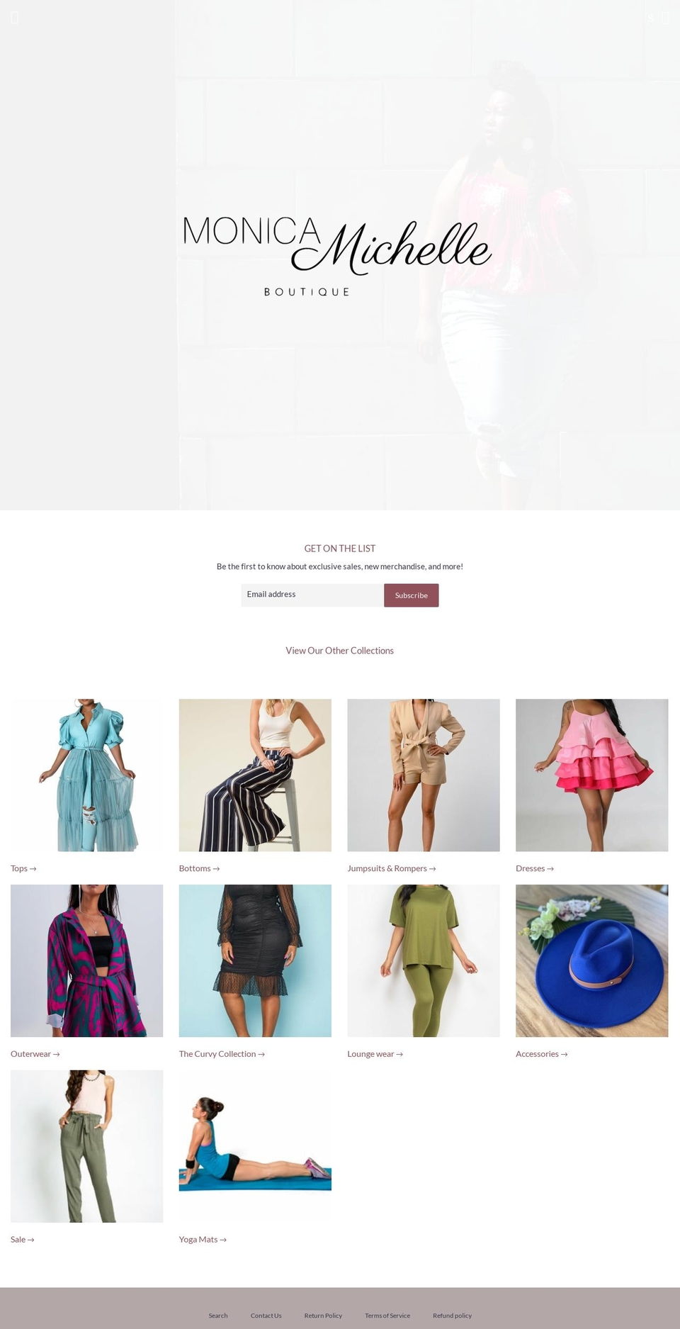 monicamichelleboutique.com — Shopify storefront screenshot
