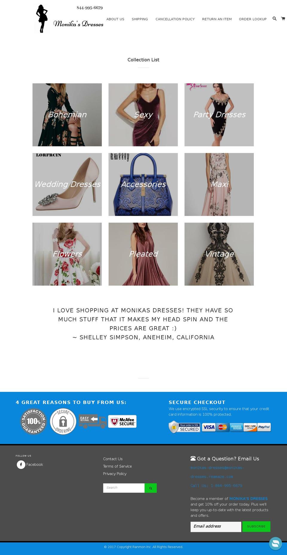 dsl-5-0-1 Shopify theme site example monikasdresses.com