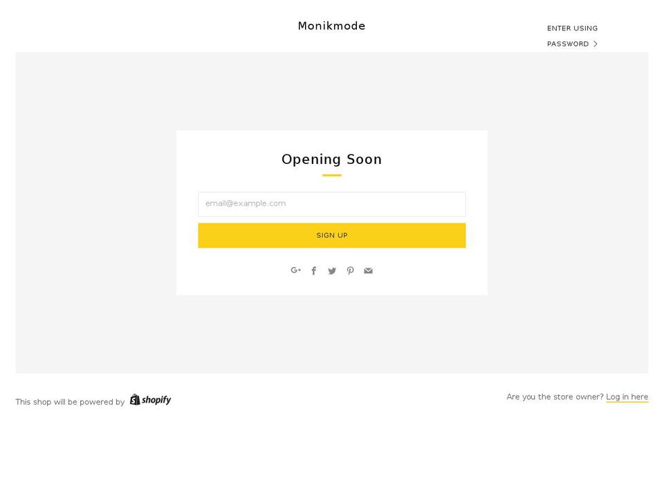 monikmode.com — Shopify storefront screenshot