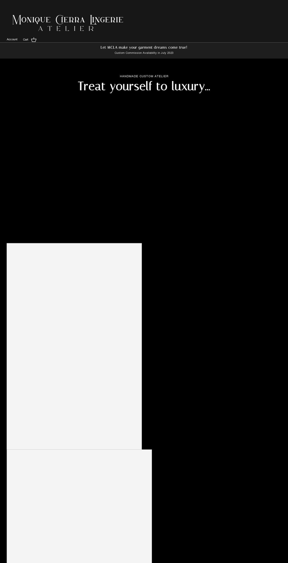 moniquecierralingerie.com shopify website screenshot