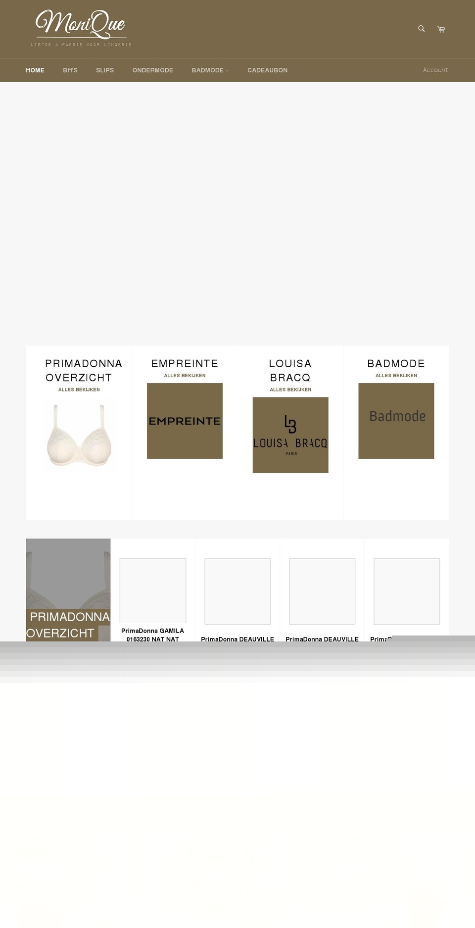 moniquelingerie.com shopify website screenshot