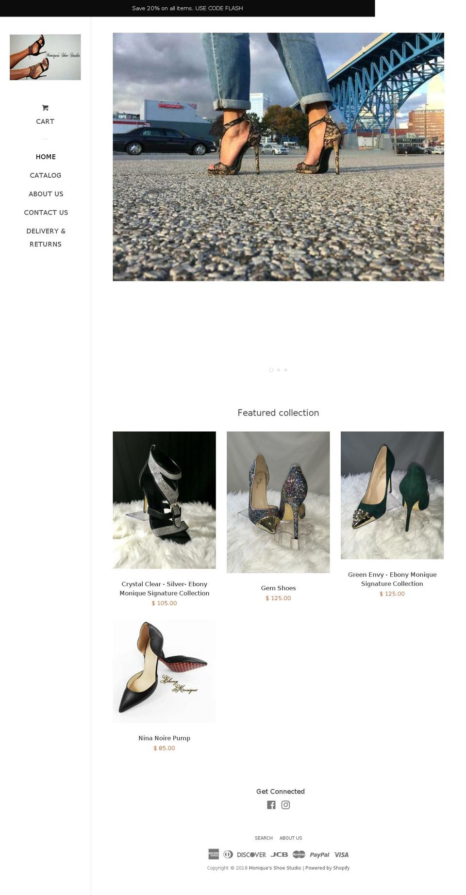 moniqueshoestudio.com — Shopify storefront screenshot