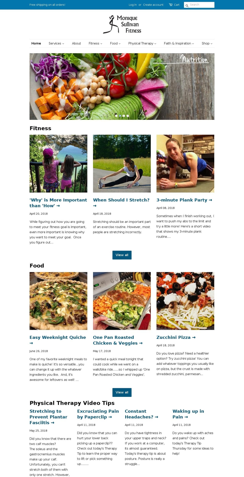 moniquesullivanfitness.com — Shopify storefront screenshot