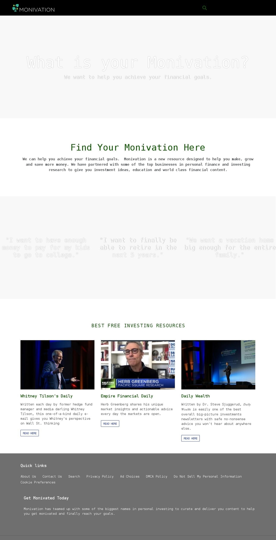 monivation.com shopify website screenshot