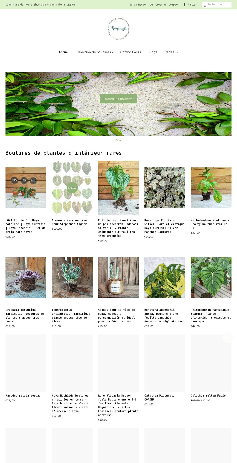 monjungle.com shopify website screenshot