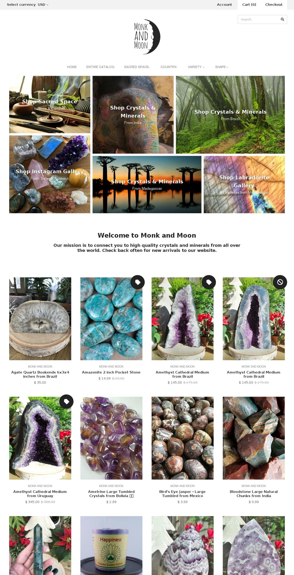 monkandmoon.com shopify website screenshot