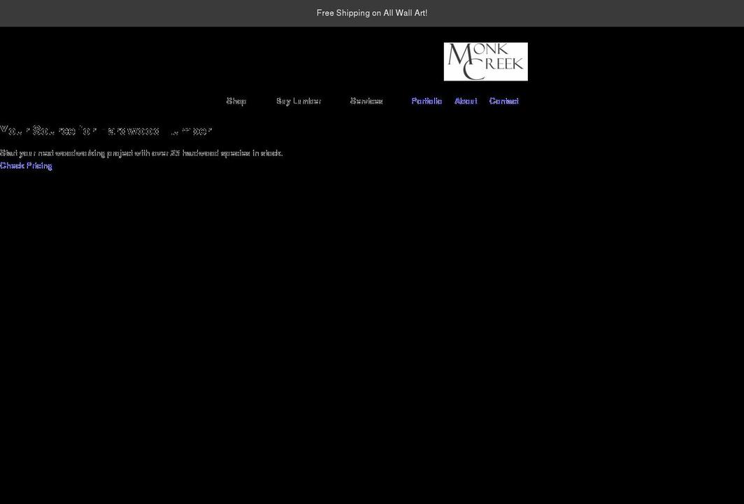 monkcreek.com shopify website screenshot