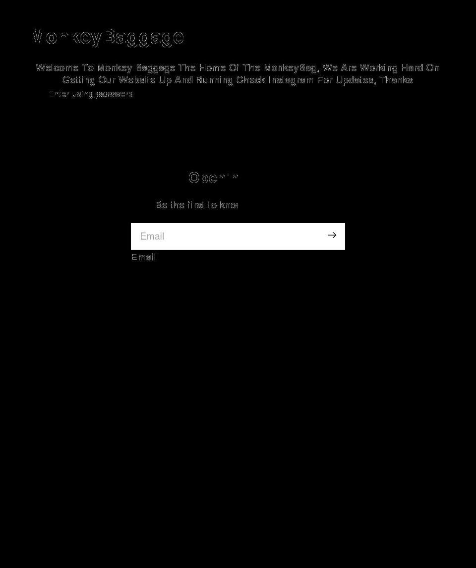 monkeybaggage.com shopify website screenshot