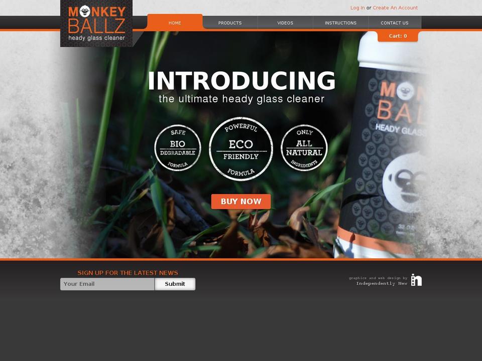 monkeyballzcleaner.com shopify website screenshot