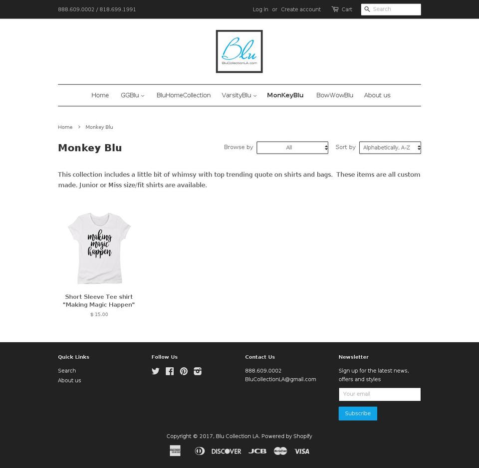 monkeyblu.com shopify website screenshot
