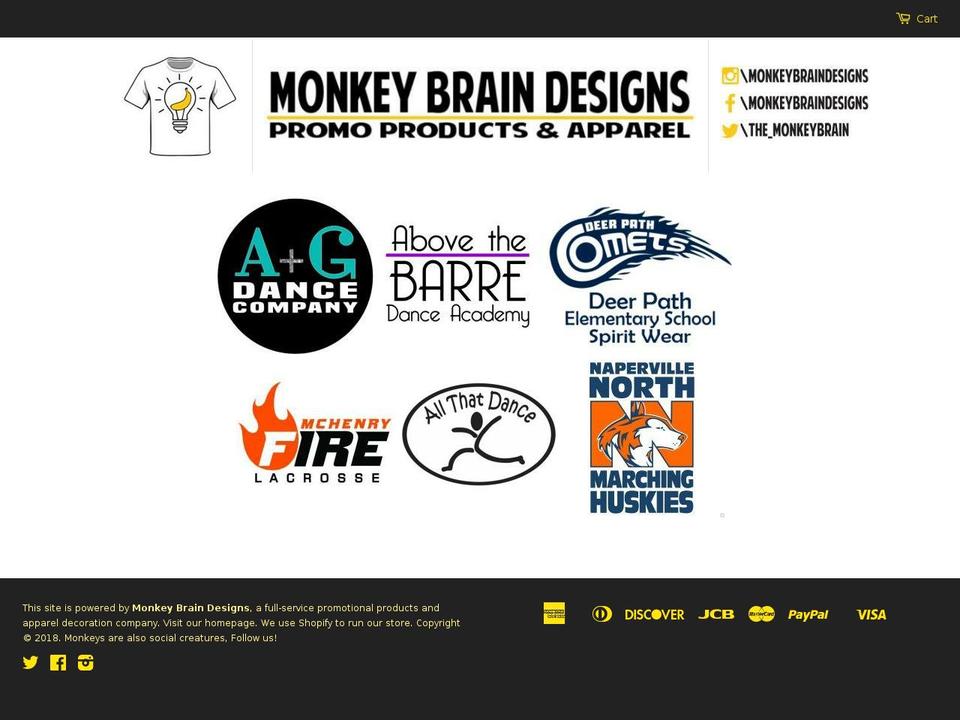 monkeybraindesigns.com shopify website screenshot