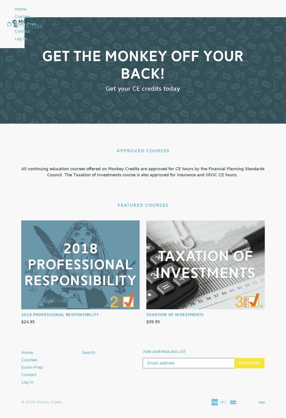 monkeycredits.com shopify website screenshot
