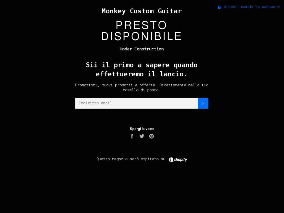 monkeycustomguitar.com shopify website screenshot