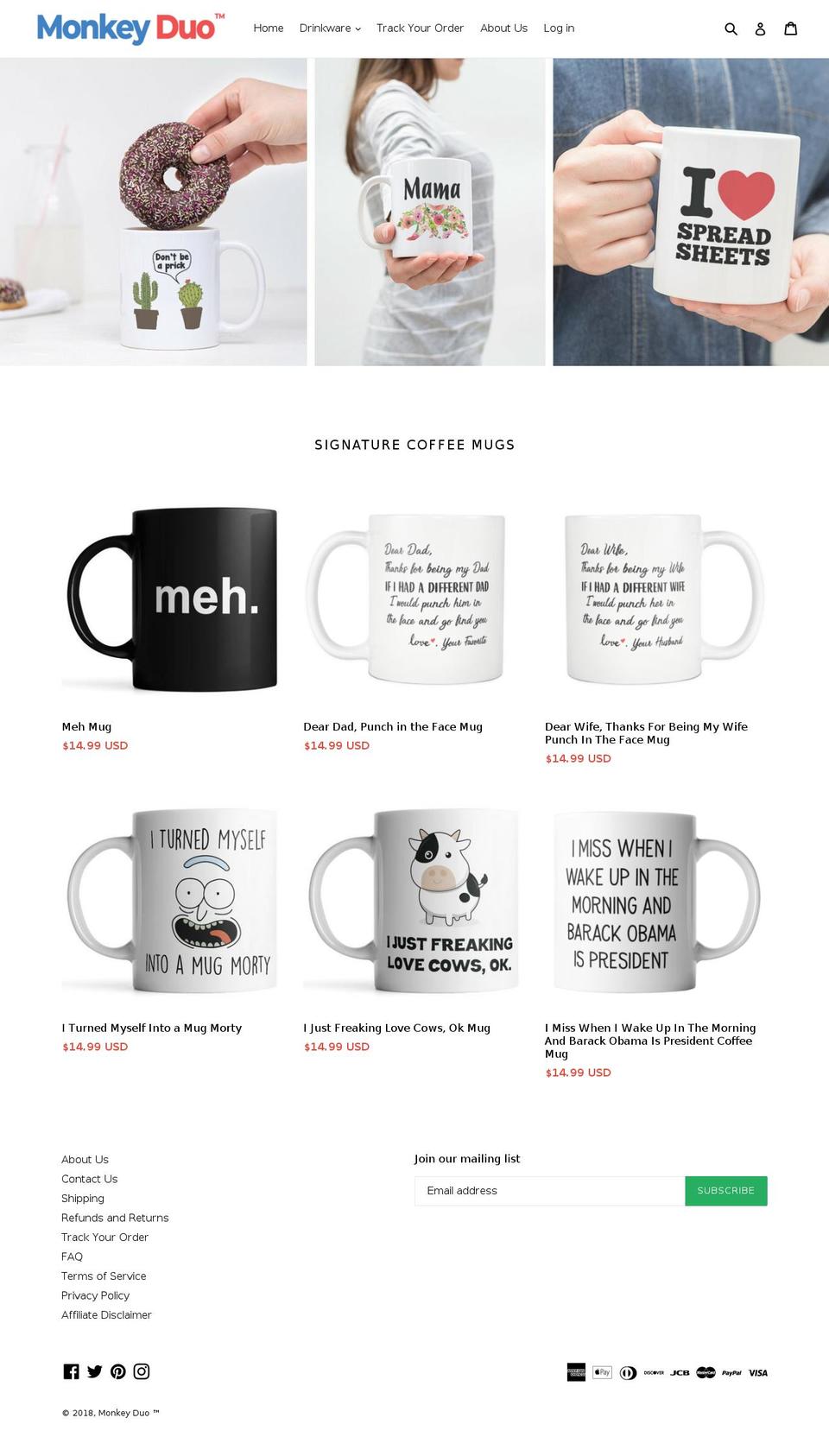 monkeyduo.com shopify website screenshot
