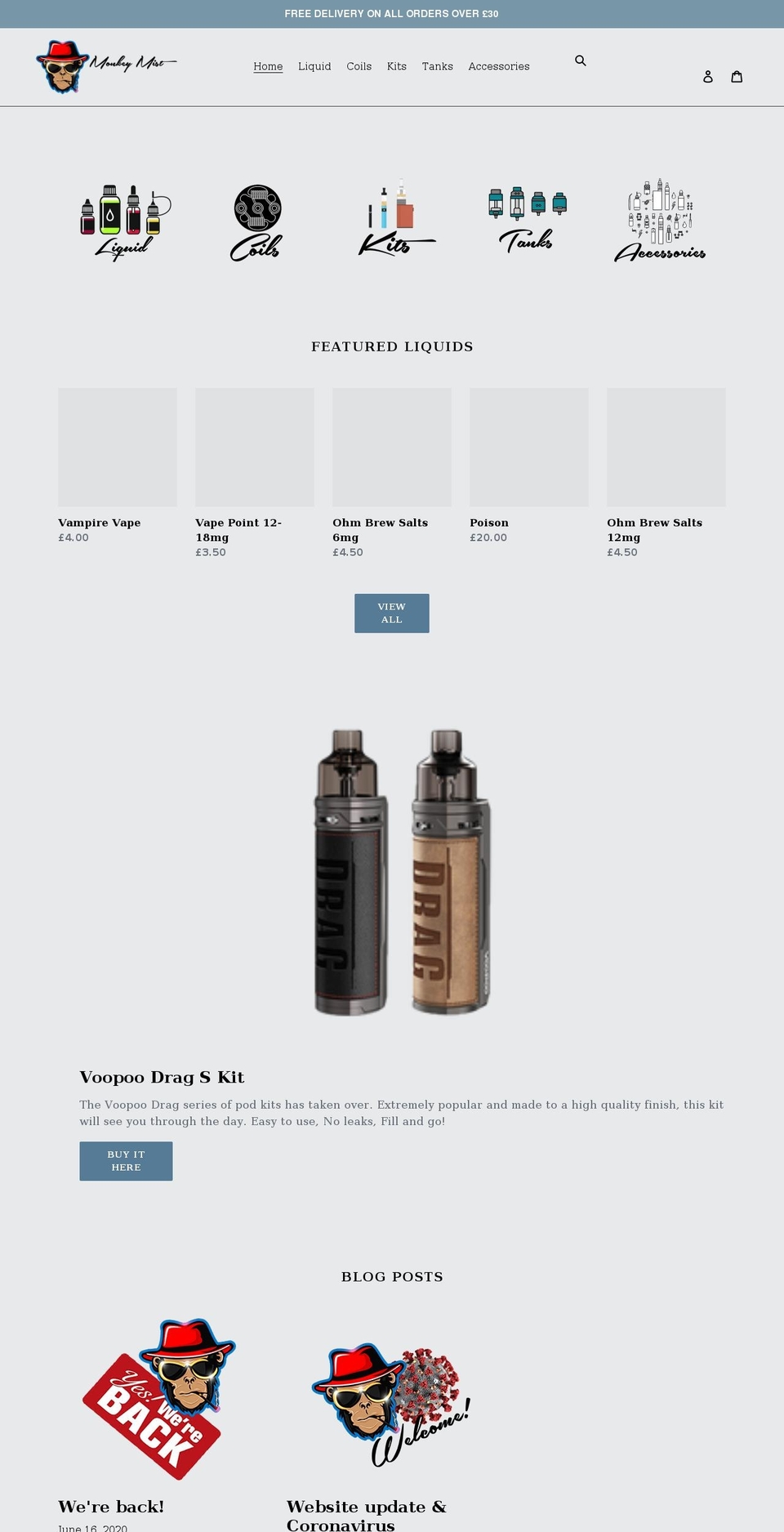 monkeymist.co.uk shopify website screenshot