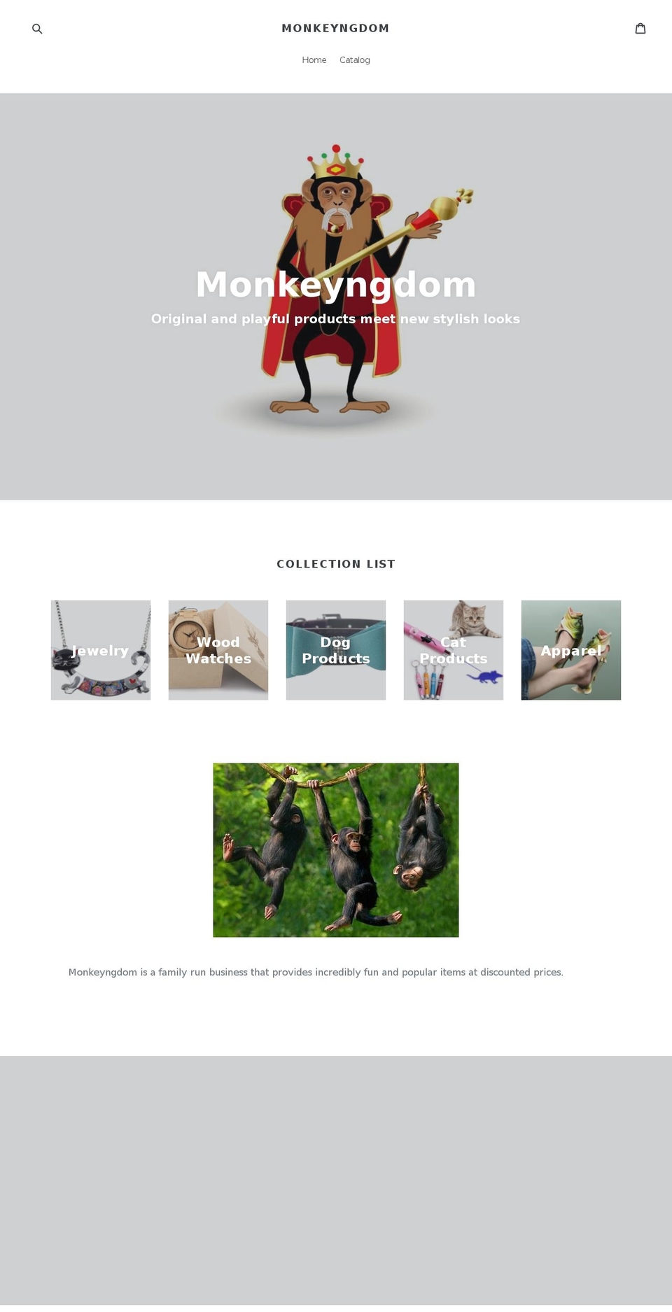 monkeyngdom.com shopify website screenshot