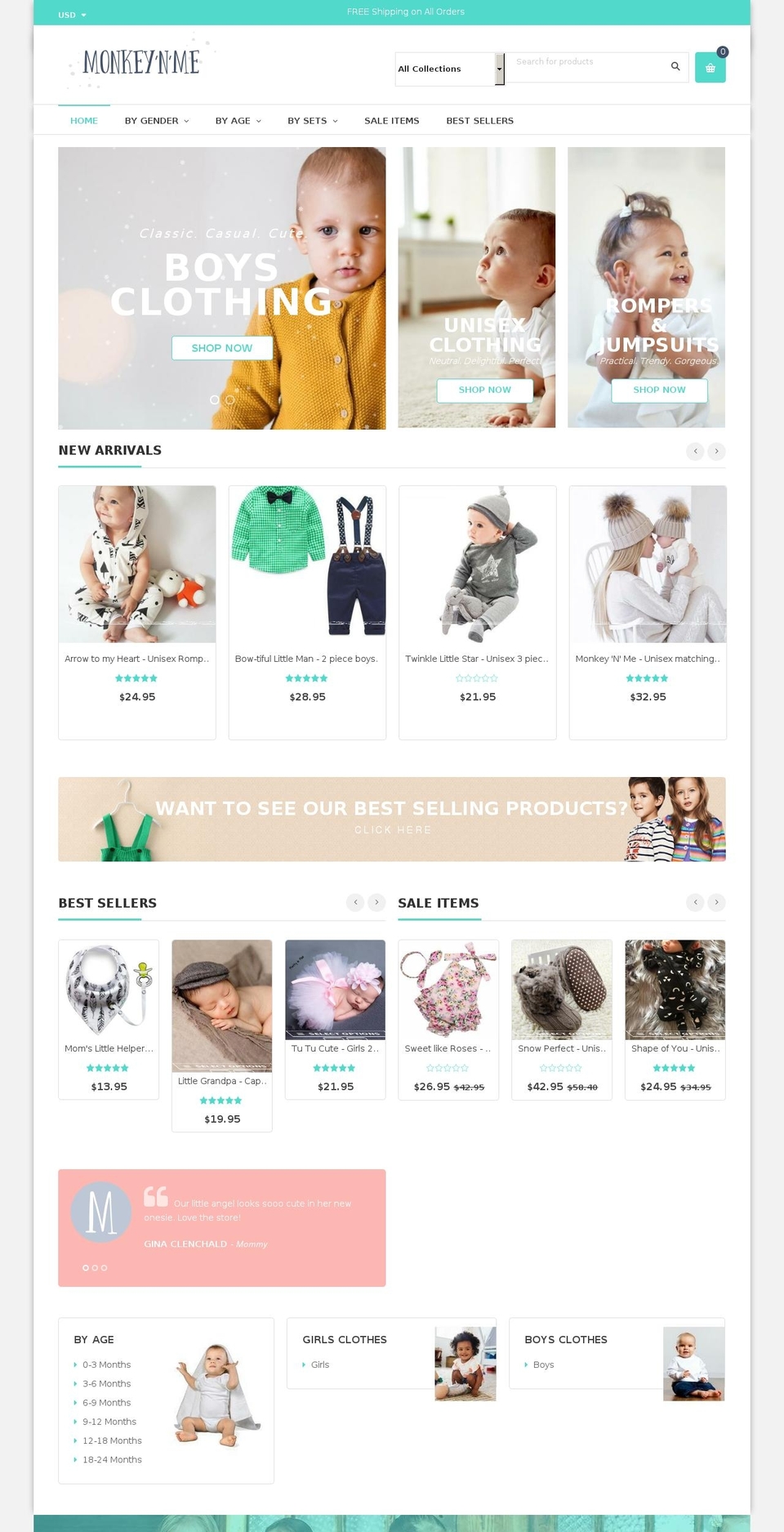 monkeynme.com — Shopify storefront screenshot