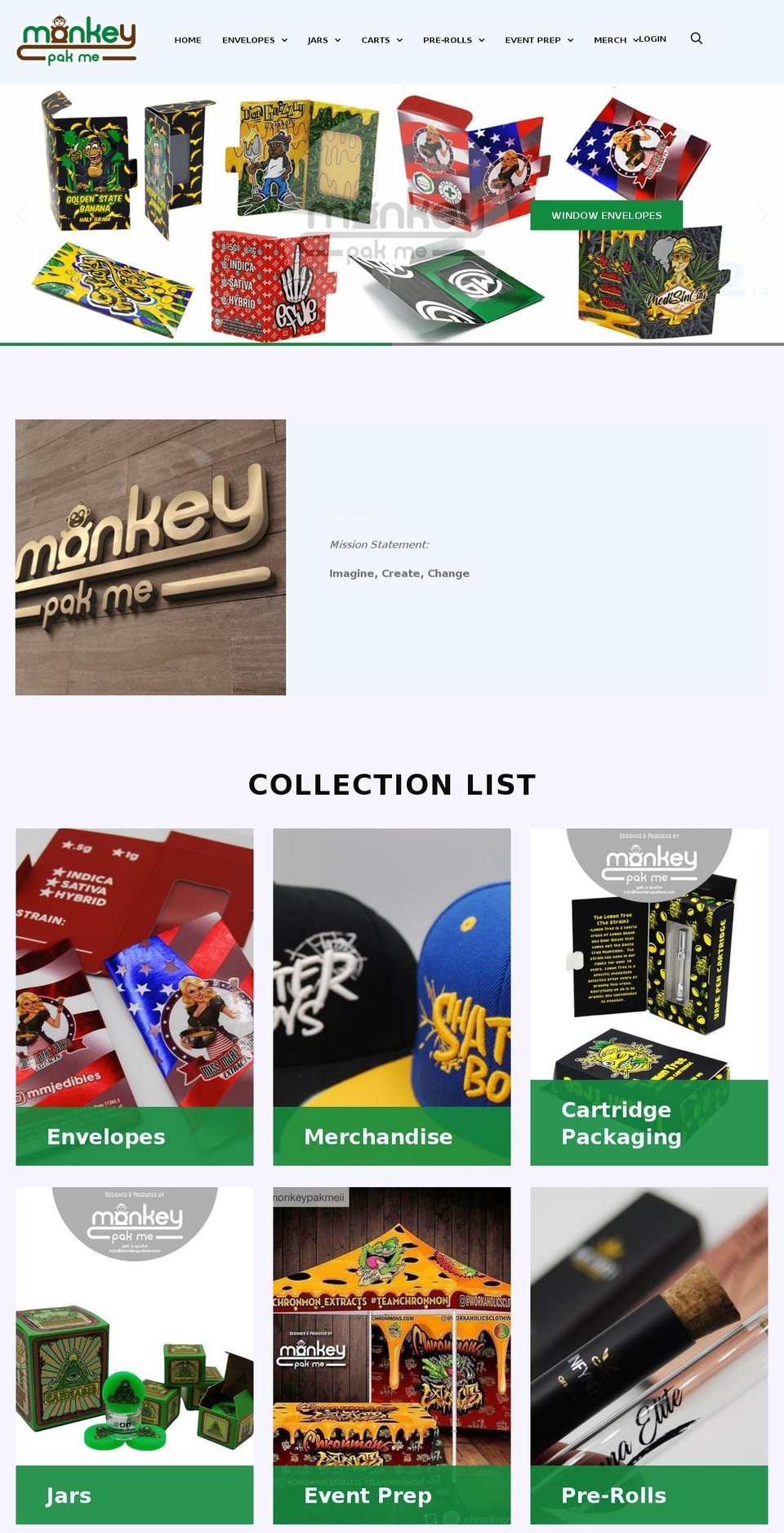 Trademark Shopify theme site example monkeypakme.com