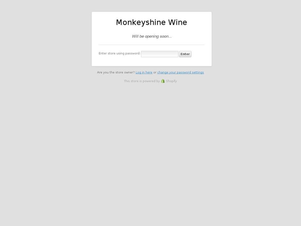 monkeyshinewine.com shopify website screenshot