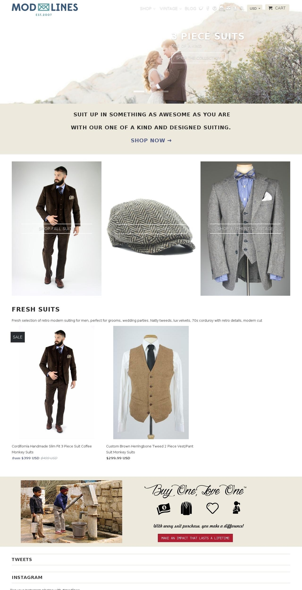monkeysuitvintage.com shopify website screenshot