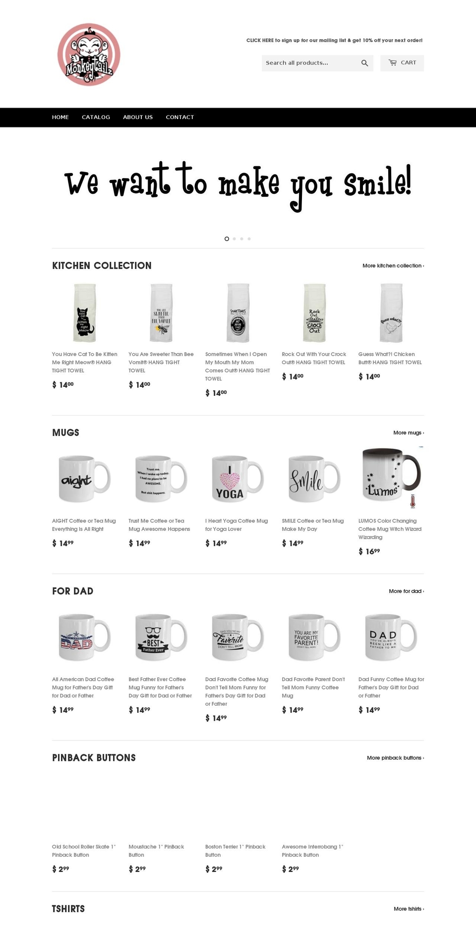 monkeytailz.com — Shopify storefront screenshot