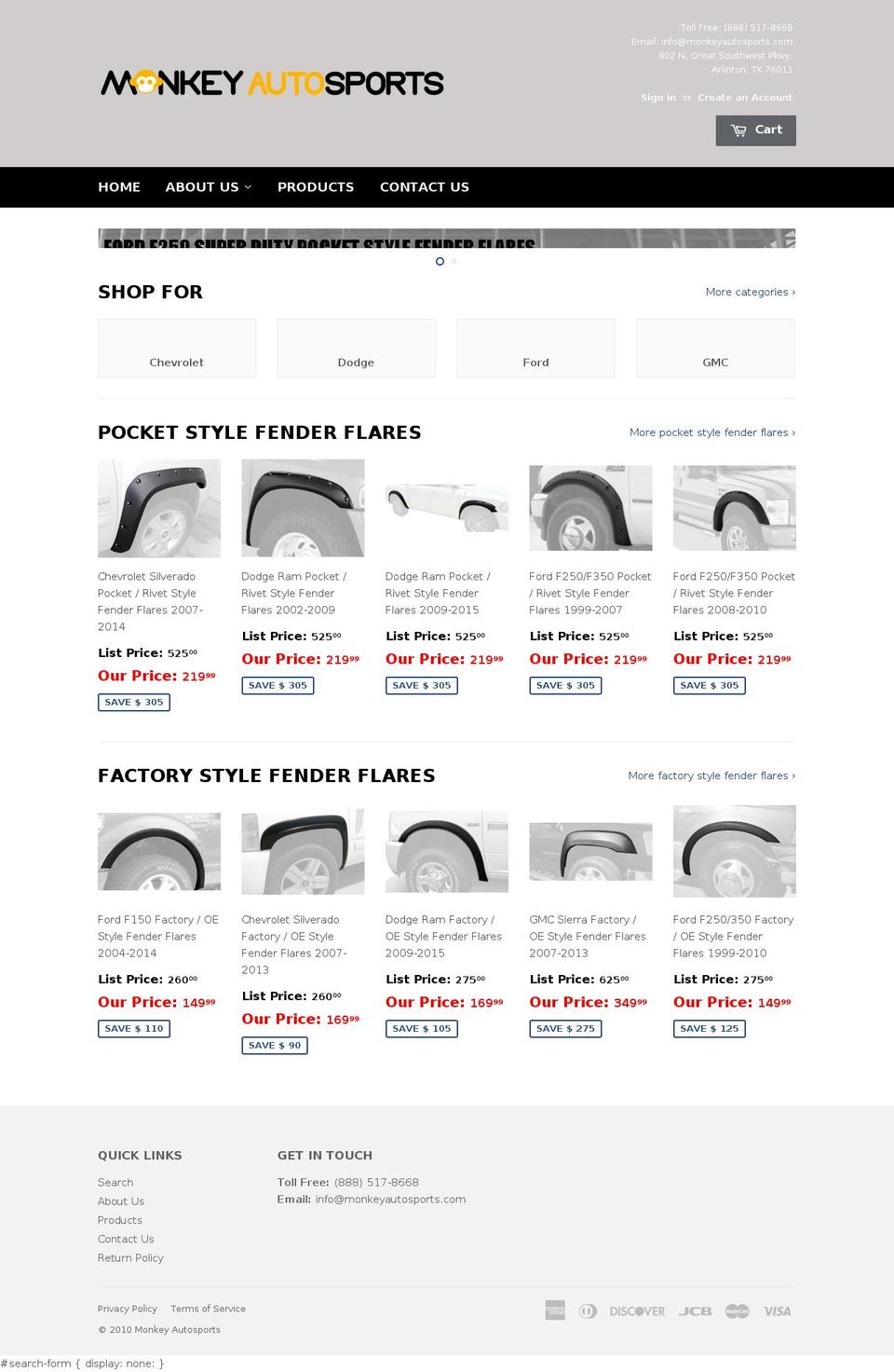 monkeytrucks.com shopify website screenshot